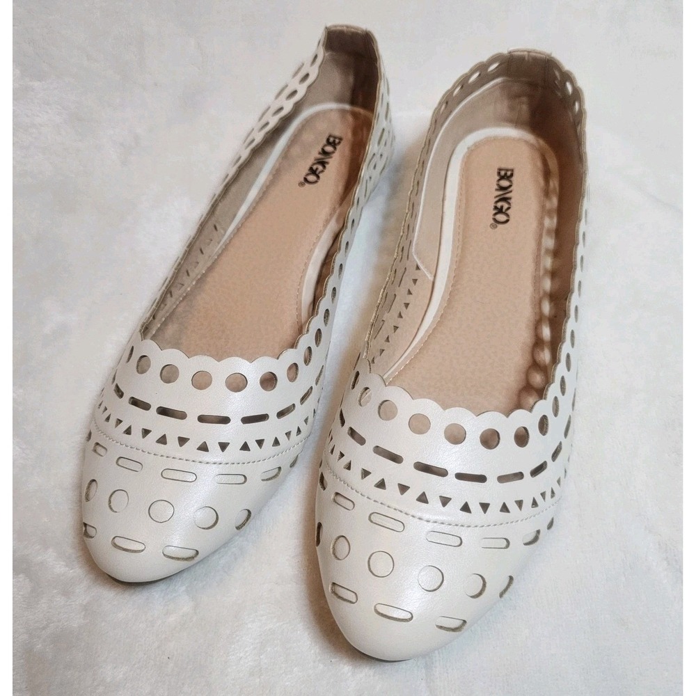 Bongo Persia Geometric Eyelet Laser Cut Ballets Flats Women's 11 M Gently Used